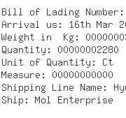 USA Importers of fiber - Egl Ocean Line